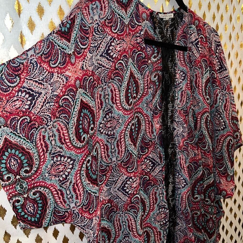 Charlotte Russe shawl Kimono Style Long Shrug Top size L